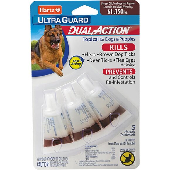 New UltraGuard Flea and Tick Treatment for Dogs 61 to 150 lbs – 3 Month Pack - Picture 1 of 8